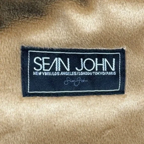 Sean John Faux Suede Bomber Jacket Mens 3XL Tan Full Zip Hip Hop Streetwear